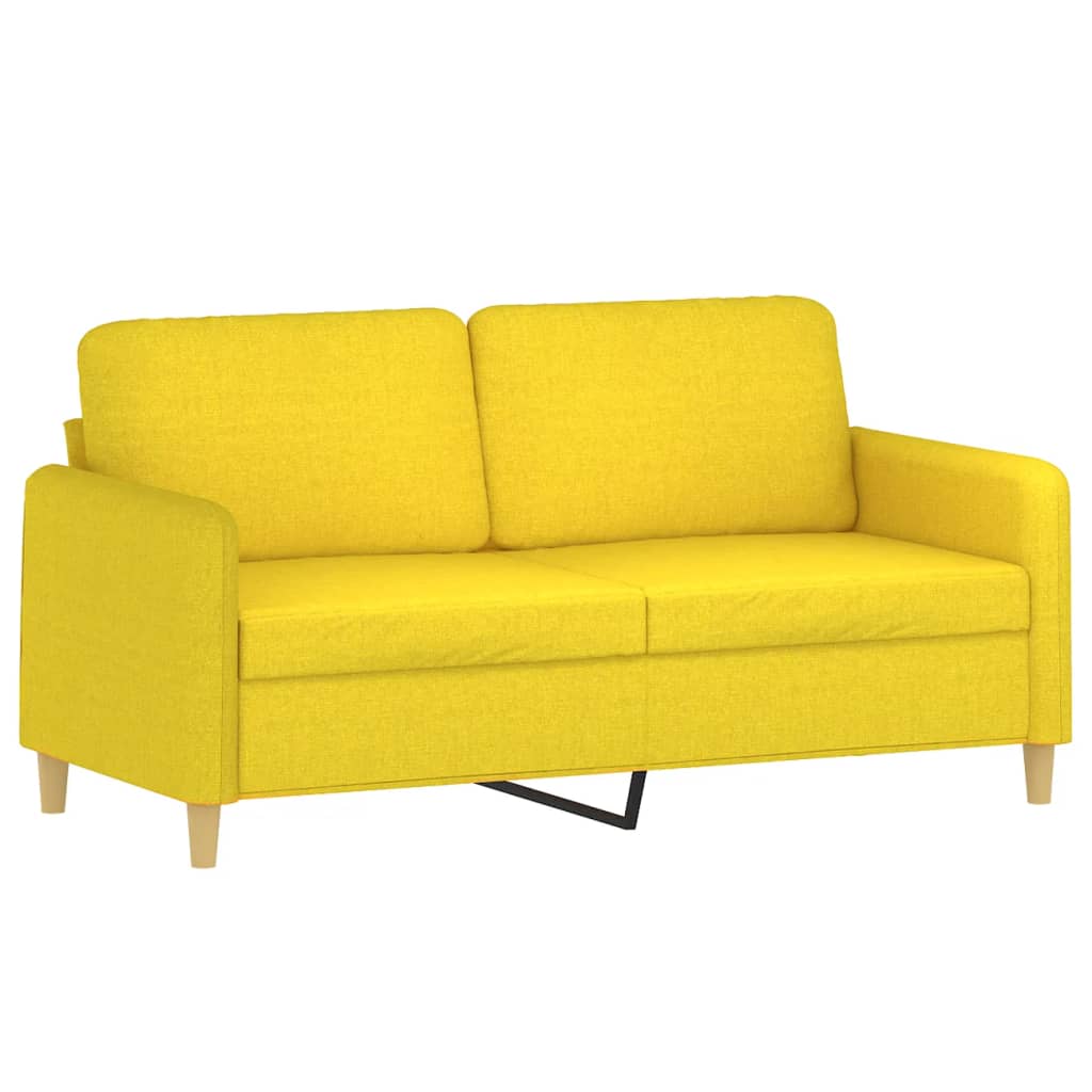 2-delige Loungeset met kussens stof lichtgeel