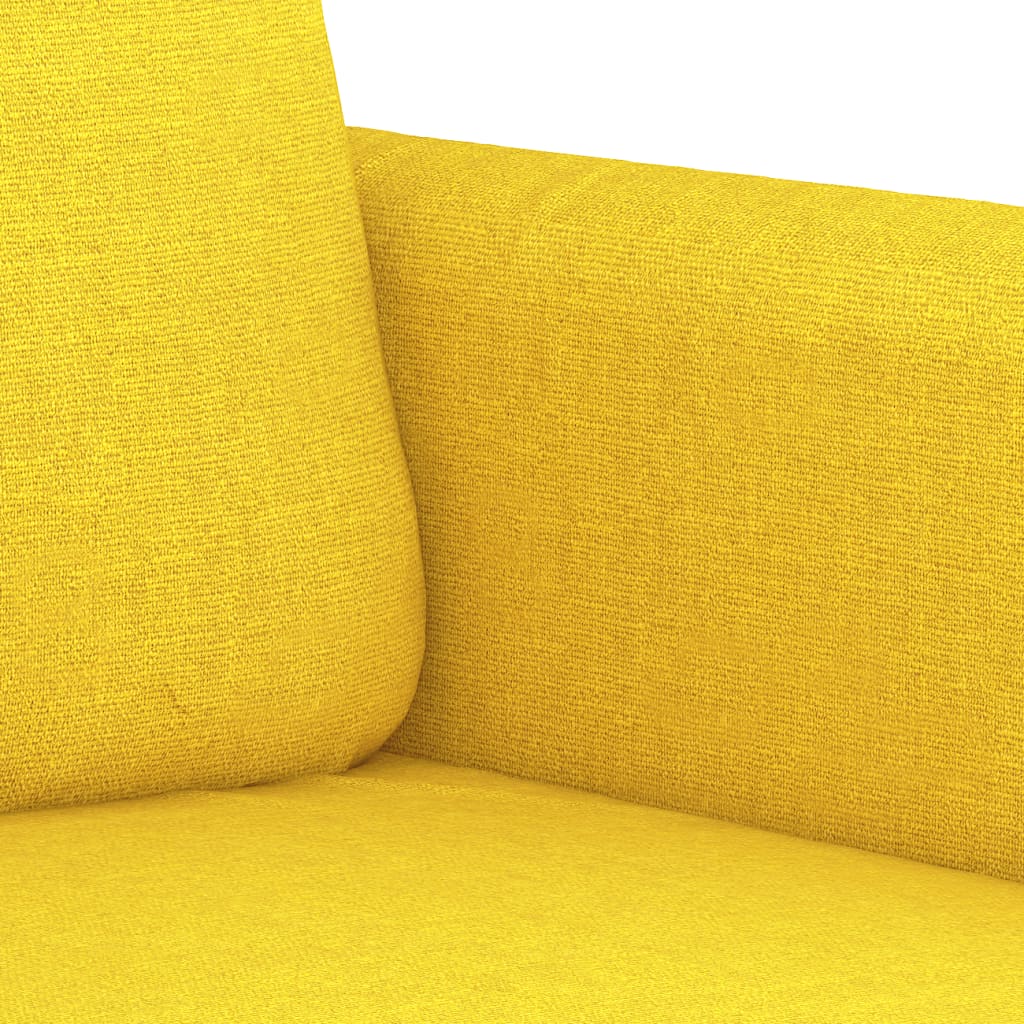 2-delige Loungeset met kussens stof lichtgeel