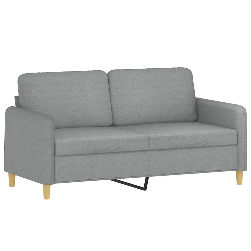 3-delige Loungeset met kussens stof lichtgrijs