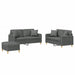 3-delige Loungeset met kussens stof donkergrijs
