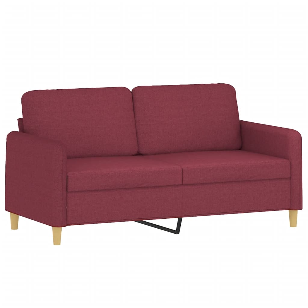 3-delige Loungeset met kussens stof wijnrood