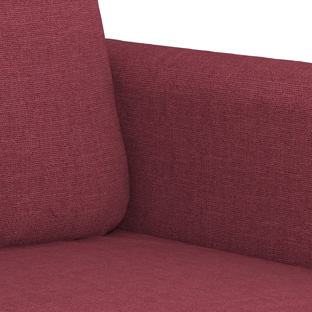 3-delige Loungeset met kussens stof wijnrood