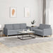 2-delige Loungeset met kussens stof lichtgrijs