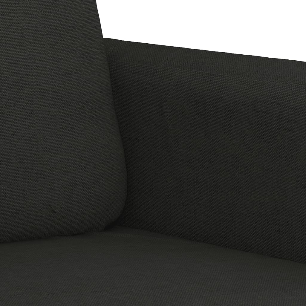 2-delige loungeset met kussens stof zwart