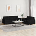 2-delige loungeset met kussens stof zwart