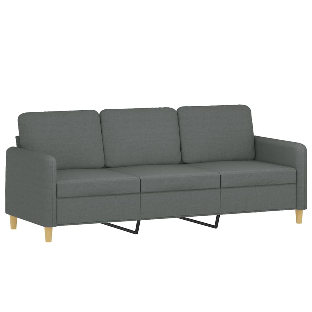 3-delige Loungeset met kussens stof donkergrijs