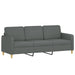 3-delige Loungeset met kussens stof donkergrijs