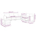 3-delige Loungeset met kussens stof taupe