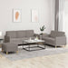 3-delige Loungeset met kussens stof taupe