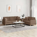 2-delige Loungeset met kussens stof bruin