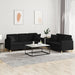 2-delige Loungeset met kussens stof zwart