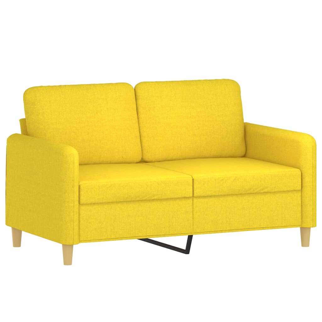 2-delige Loungeset met kussens stof lichtgeel