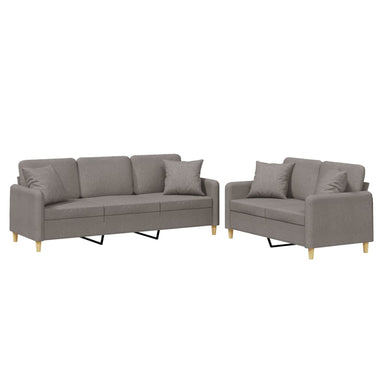 2-delige Loungeset met kussens stof taupe