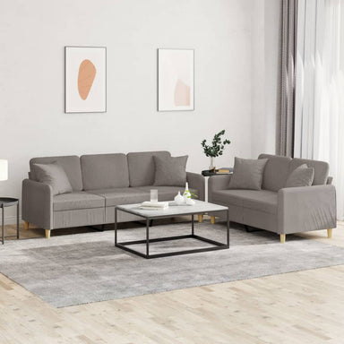 2-delige Loungeset met kussens stof taupe