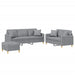 3-delige Loungeset met kussens stof lichtgrijs