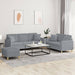 3-delige Loungeset met kussens stof lichtgrijs