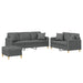 3-delige Loungeset met kussens stof donkergrijs