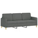 3-delige Loungeset met kussens stof donkergrijs