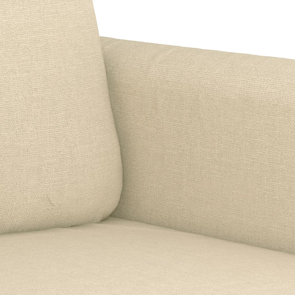 3-delige Loungeset met kussens stof crèmekleurig