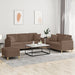 3-delige Loungeset met kussens stof bruin