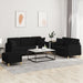 3-delige Loungeset met kussens stof zwart