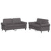 2-delige Loungeset met kussens kunstleer grijs