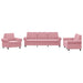 3-delige Loungeset met kussens fluweel roze