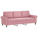 3-delige Loungeset met kussens fluweel roze