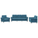 3-delige Loungeset met kussens fluweel blauw