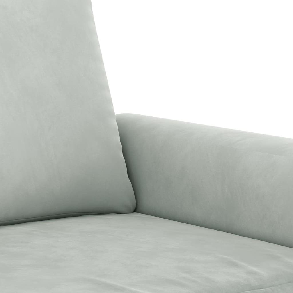 4-delige Loungeset met kussens fluweel lichtgrijs
