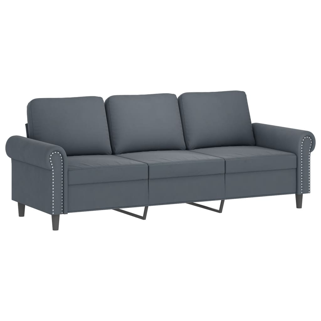 4-delige Loungeset met kussens fluweel donkergrijs