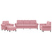 4-delige Loungeset met kussens fluweel roze