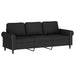 4-delige Loungeset met kussens fluweel zwart