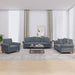 3-delige Loungeset met kussens fluweel donkergrijs