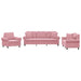 3-delige Loungeset met kussens fluweel roze
