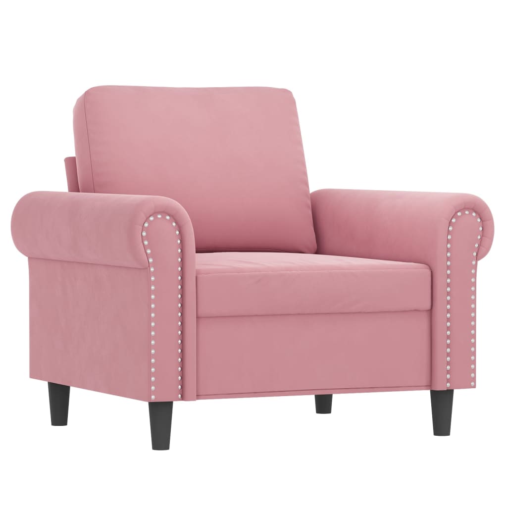 3-delige Loungeset met kussens fluweel roze