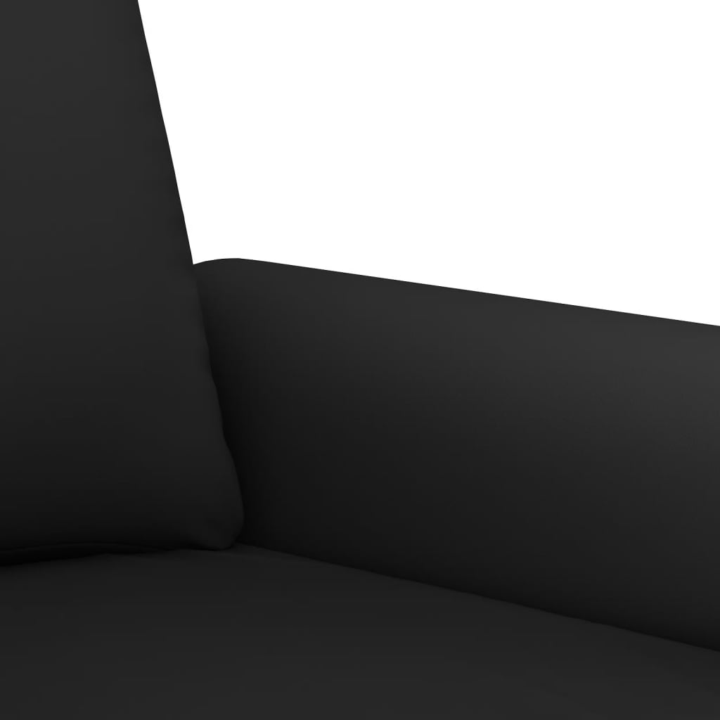 3-delige Loungeset met kussens fluweel zwart