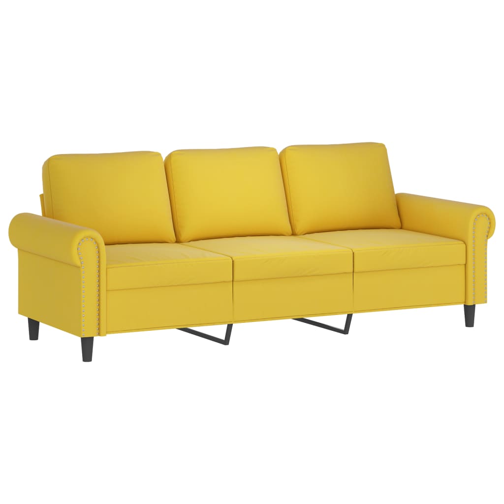 3-delige Loungeset met kussens fluweel geel