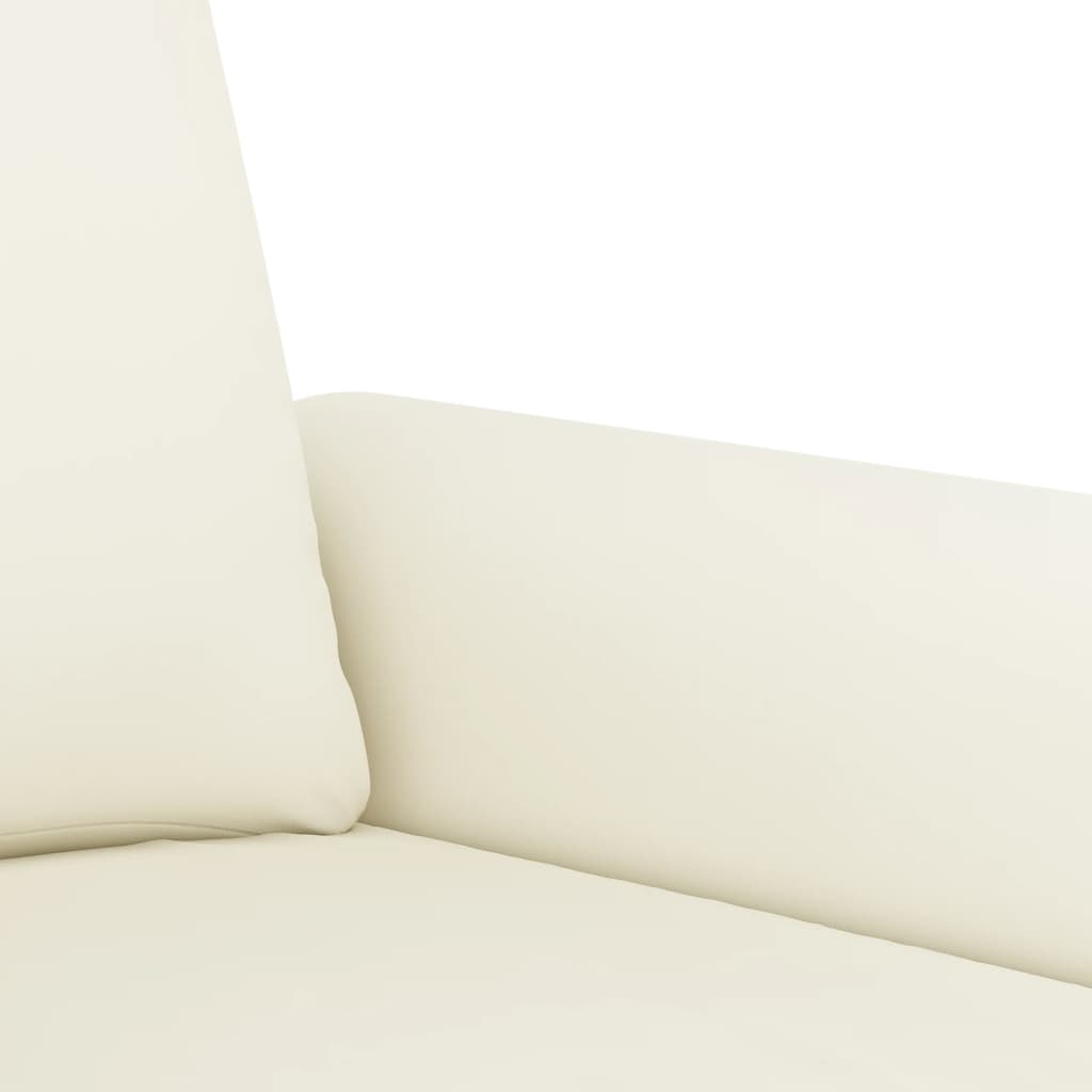 3-delige Loungeset met kussens fluweel crèmekleurig