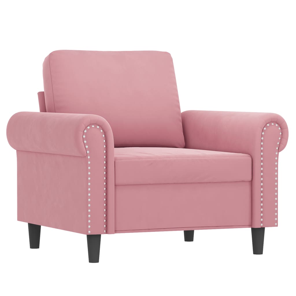 4-delige Loungeset met kussens fluweel roze
