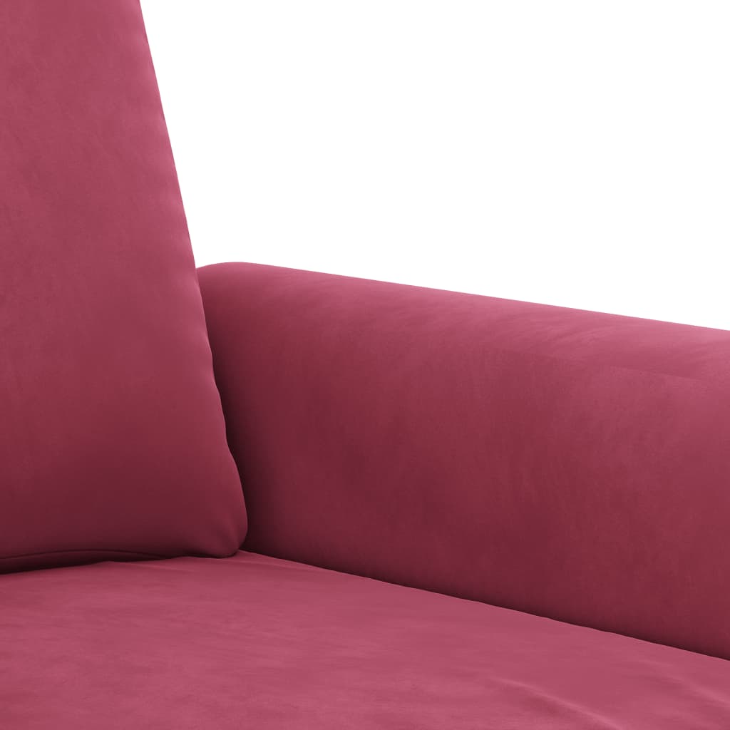 4-delige Loungeset met kussens fluweel wijnrood
