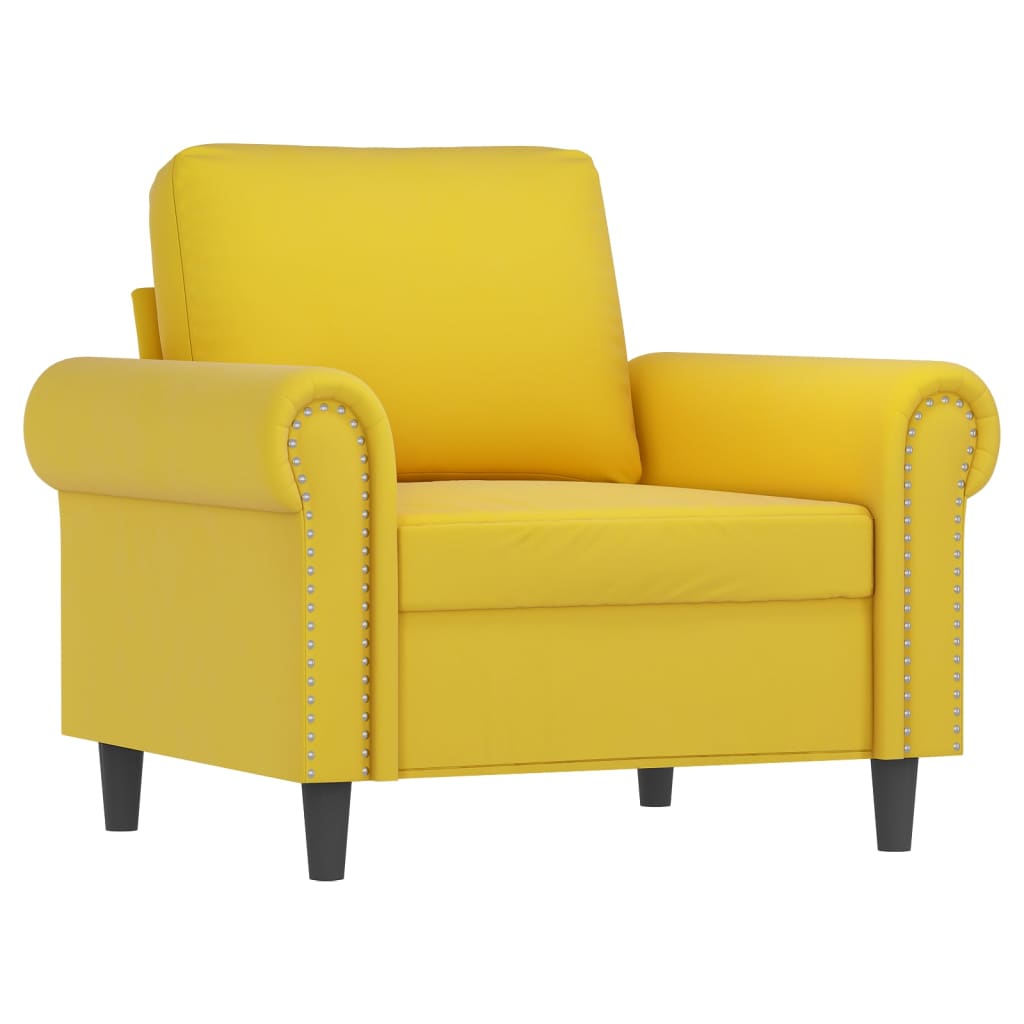 4-delige Loungeset met kussens fluweel geel