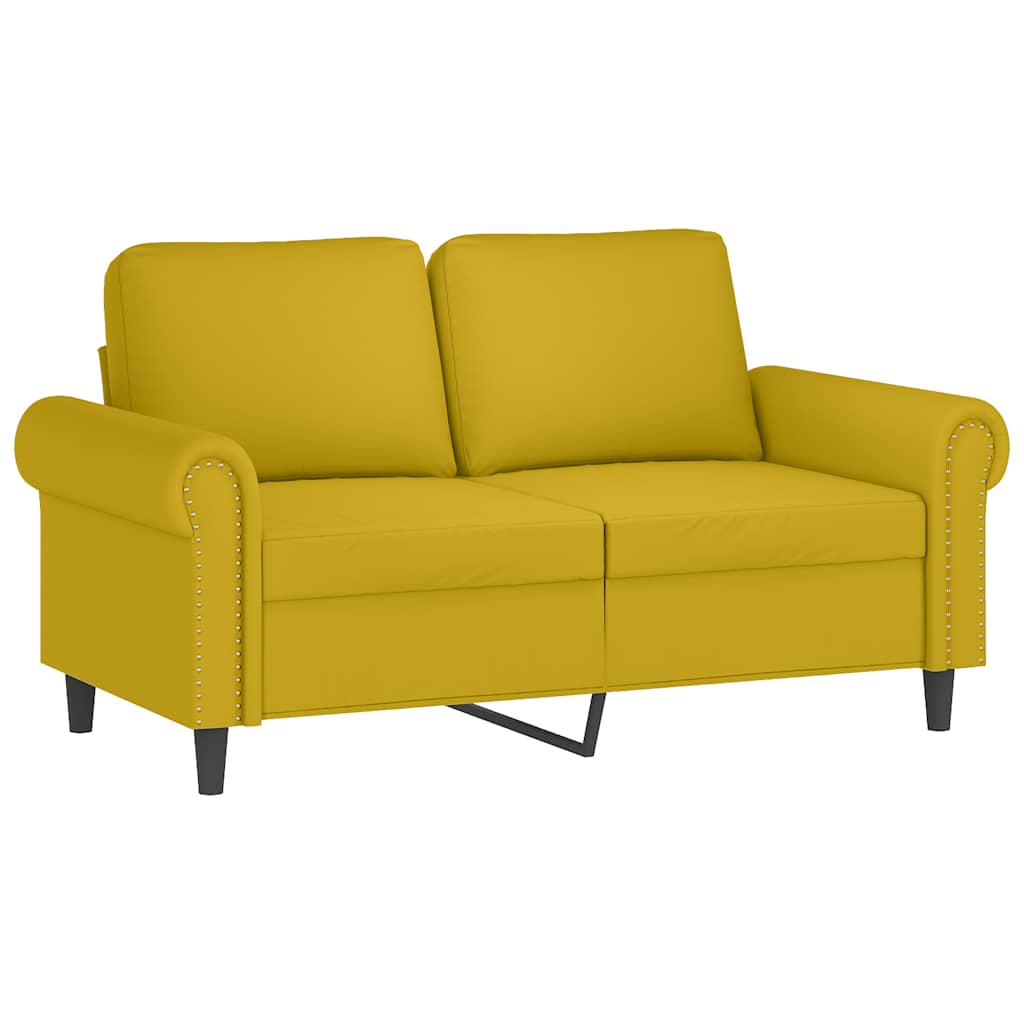 4-delige Loungeset met kussens fluweel geel