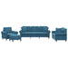 4-delige Loungeset met kussens fluweel blauw
