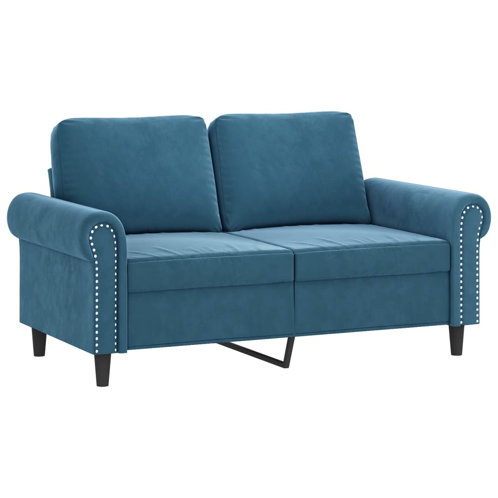 4-delige Loungeset met kussens fluweel blauw