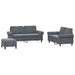 3-delige Loungeset met kussens fluweel donkergrijs