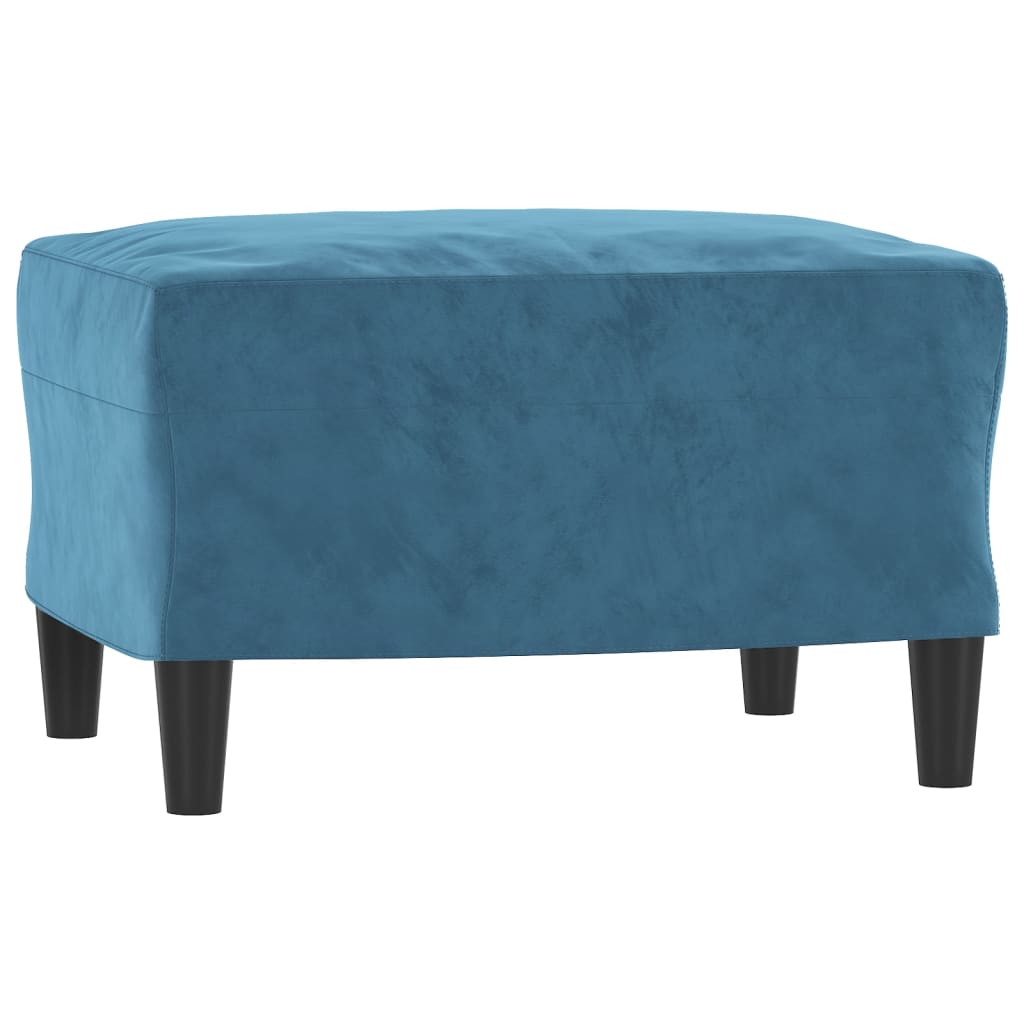 3-delige Loungeset met kussens fluweel blauw
