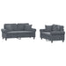 2-delige Loungeset met kussens fluweel donkergrijs