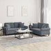 2-delige Loungeset met kussens fluweel donkergrijs