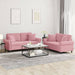2-delige Loungeset met kussens fluweel roze